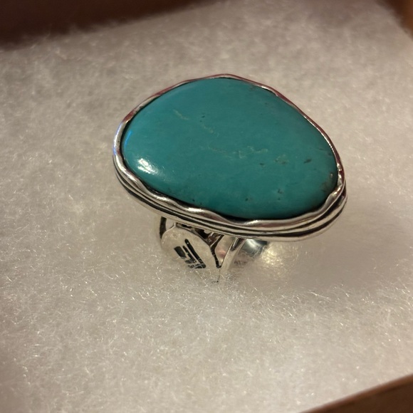 Silpada ‘Tumbled Turquoise’ Sterling Silver Bold Statement Ring R2017 Size 8 - Picture 7 of 15